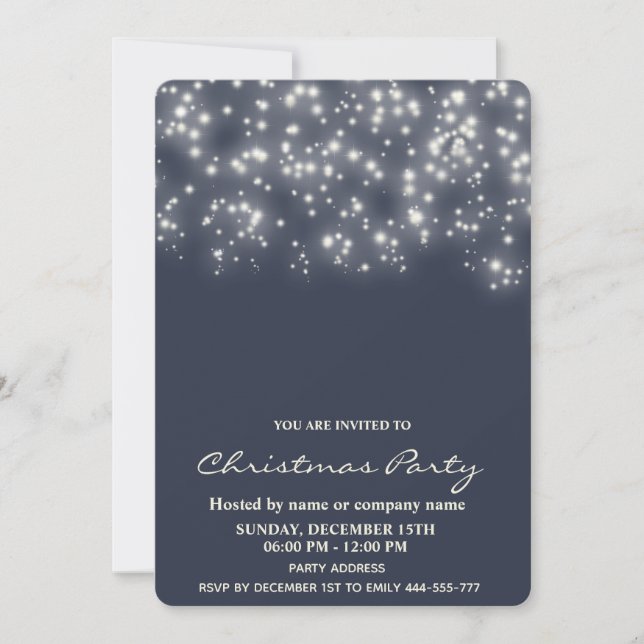 Simple sparkle luxury corporate Christmas party Invitation (Front)