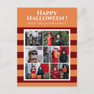 Simple Spooky Boo Strip happy Halloween 6 Photo Holiday Postcard