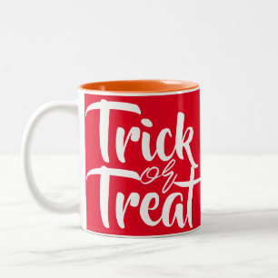 Simple Spooky Trick or Treat Halloween Family Two-Tone Coffee Mug