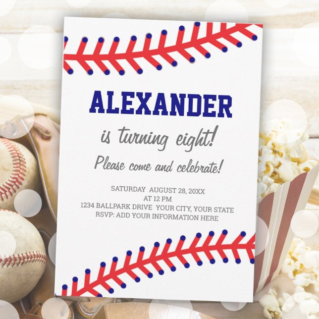 Simple Sports Baseball Birthday Invitation (Simple Sports Baseball Birthday Invitation)