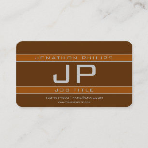 Simple Sporty Brown & Grey Geometric Business Card