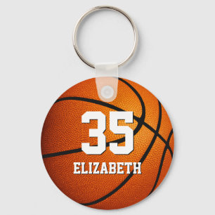 simple sporty girls basketball jersey number key ring