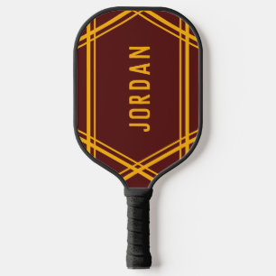 Simple Sporty Stripes Name Your Colour Left Handed Pickleball Paddle