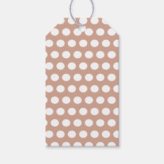 Simple Spotted Beige Gift Tags (Front)