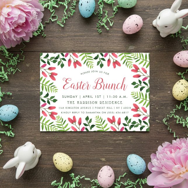 Simple Spring Blossom Easter Brunch Invitation (Creator Uploaded)
