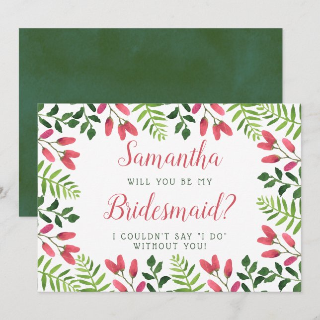 Simple Spring Blossom | Will You Be My Bridesmaid? Invitation (Front/Back)