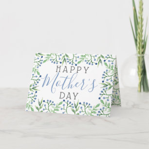 Simple Spring Blueberries Happy Mother's Day Card