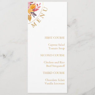 Simple Spring Event Floral Menu