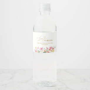 Simple Spring Floral Bridal Shower Bottle Label