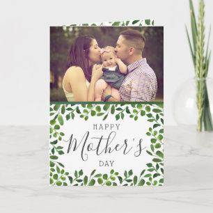 Simple Spring Foliage Photo Mother's Day Card