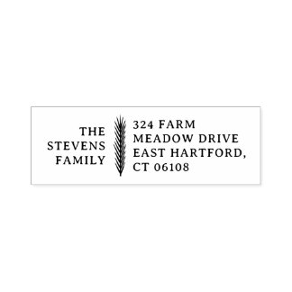 Simple Spruce Needles Holiday Return Address Self-inking Stamp
