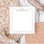 Simple Square Brick Red Personalised Notepad<br><div class="desc">Whether it’s a gift for a friend or a personal treat, this notepad is great for birthdays, anniversaries, or as a personal touch for work. Use the template form to personalise it with your name, a favourite quote, or any text of your choice. Choose from a variety of stylish fonts...</div>