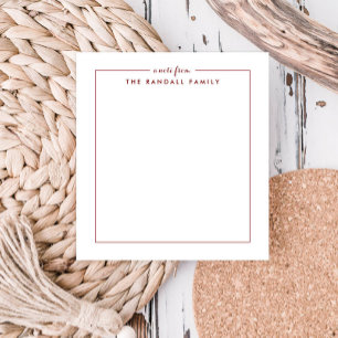 Simple Square Brick Red Personalised Notepad