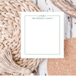 Simple Square Grass Green Personalised Notepad<br><div class="desc">Whether it’s a gift for a friend or a personal treat, this notepad is great for birthdays, anniversaries, or as a personal touch for work. Use the template form to personalise it with your name, a favourite quote, or any text of your choice. Choose from a variety of stylish fonts...</div>