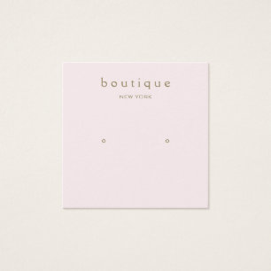 Simple Square Pink Stud Earring Display Card