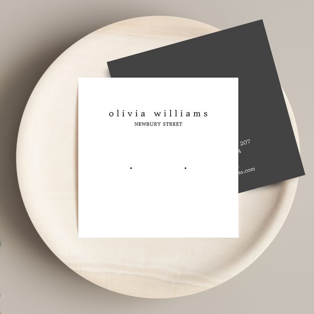 Simple Square White Stud Earring Display Card (Creator Uploaded)