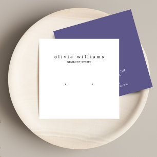 Simple Square White Stud Earring Display Card