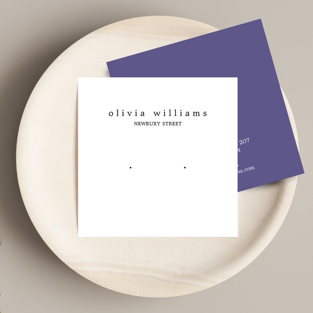 Simple Square White Stud Earring Display Card (Creator Uploaded)