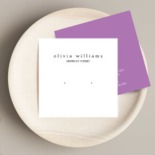 Simple Square White Stud Earring Display Card