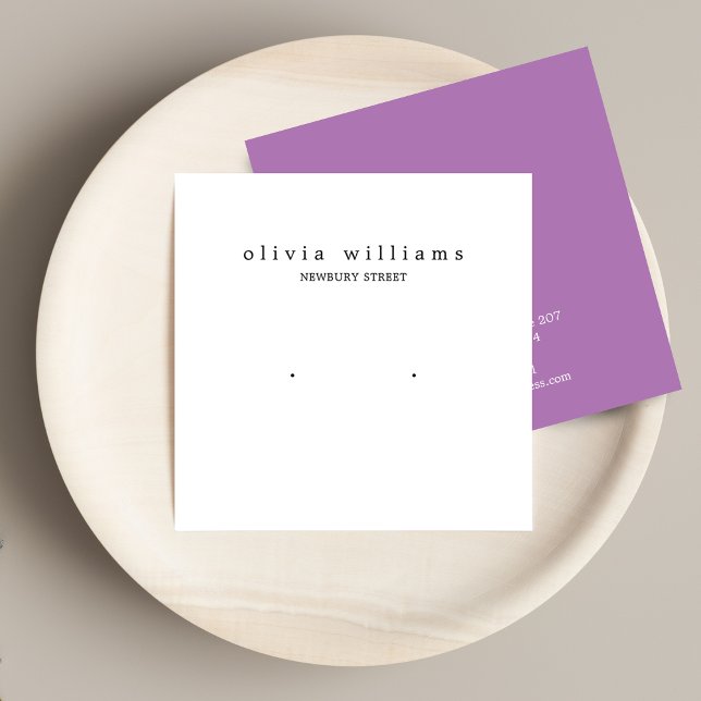 Simple Square White Stud Earring Display Card (Creator Uploaded)