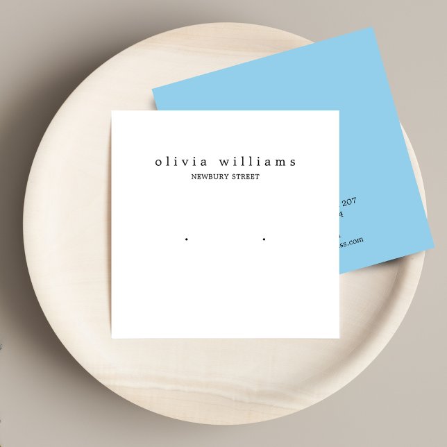 Simple Square White Stud Earring Display Card (Creator Uploaded)