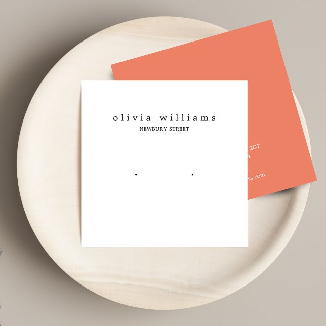 Simple Square White Stud Earring Display Card (Creator Uploaded)