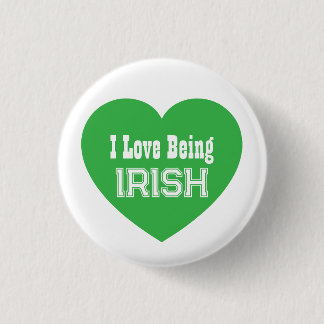 Simple St. Patrick's Day Green I Love Being Irish 3 Cm Round Badge