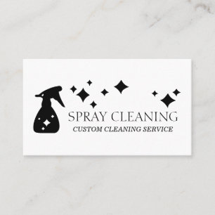 Simple Standard Basic Cleaning Spray Bottle Business Card