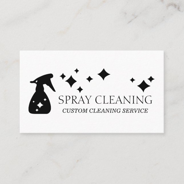 Simple Standard Basic Cleaning Spray Bottle Business Card (Front)