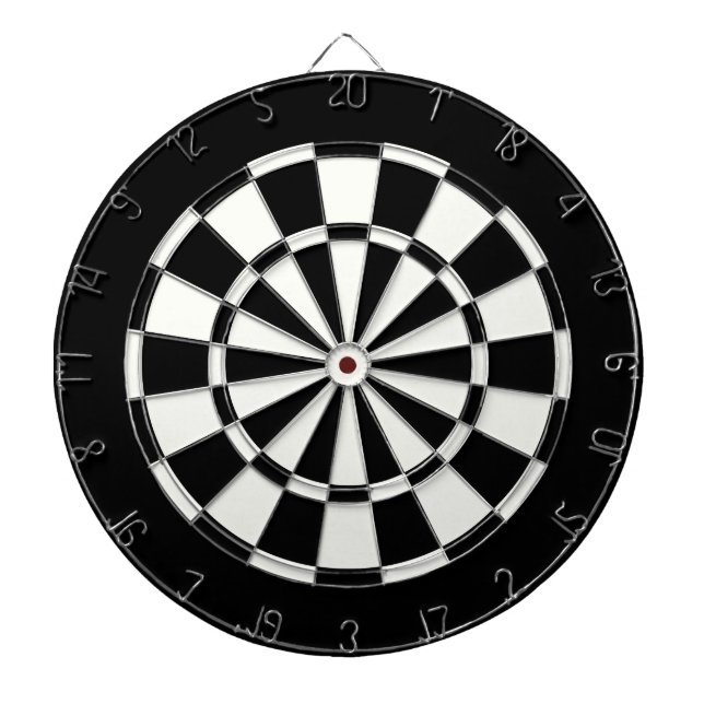 Simple Standard Black And White Dartboard (Front)