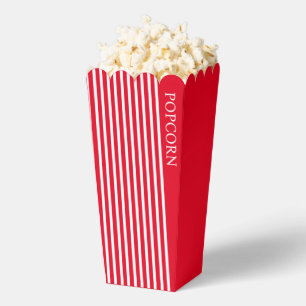 Simple Standard Red and White Popcorn Favour Box