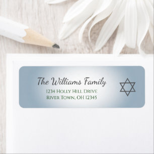 Simple Star of David Blue Return Address