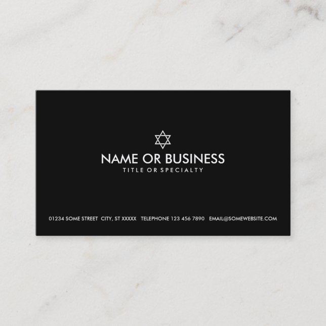 simple star of david business card (Front)