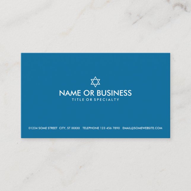 simple star of david business card (Front)