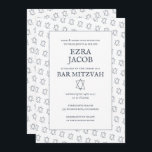 Simple Star of David Custom B'nai Bat Bar Mitzvah  Invitation<br><div class="desc">Perfect card to announce a bar mitzvah, bat mitzvah or other Jewish celebration! Hand made art for you! FULLY CUSTOMIZABLE! Click on “Personalise” above to edit the text. Click "edit using design tool" to adjust the fonts, colours and placements and to delete the back side design if you prefer. Also...</div>