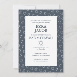 Simple Star of David Custom B'nai Bat Bar Mitzvah  Invitation