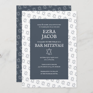Simple Star of David Custom B'nai Bat Bar Mitzvah  Invitation
