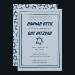 Simple Star of David Custom B'nai Bat Bar Mitzvah  Invitation<br><div class="desc">Perfect card to announce a bar mitzvah, bat mitzvah or other Jewish celebration! Hand made art for you! FULLY CUSTOMIZABLE! Click on “Personalise” above to edit the text. Click "edit using design tool" to adjust the fonts, colours and placements and to delete the frame or back side design if you...</div>