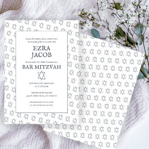 Simple Star of David Custom B'nai Bat Bar Mitzvah Invitation