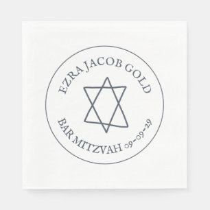 Simple Star of David Custom B'nai Bat Bar Mitzvah  Napkin