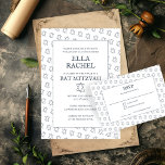 Simple Star of David Custom B'nai Bat Bar Mitzvah  RSVP Card<br><div class="desc">Perfect response card to include with a bar mitzvah, bat mitzvah or other Jewish invitation! Hand made art for you! FULLY CUSTOMIZABLE! Click on “Personalise” above to edit the text. Click "edit using design tool" to adjust the fonts, colours and placements and to delete the back side design if you...</div>