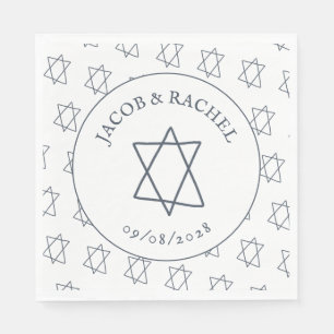 Simple Star of David Custom JEWISH Wedding Engage Napkin