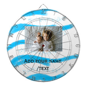 simple star sparkle glitter add photo custom text dartboard