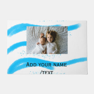 simple star sparkle glitter add photo custom text doormat