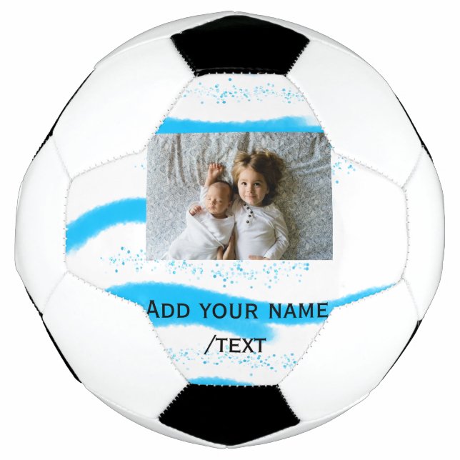 simple star sparkle glitter add photo custom text  football (Front)