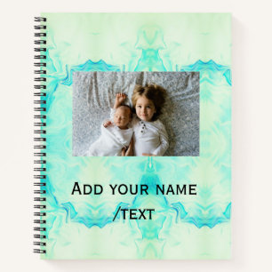 simple star sparkle glitter add photo custom text  notebook