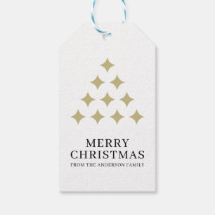 Simple star tree Merry Christmas Gift Tags
