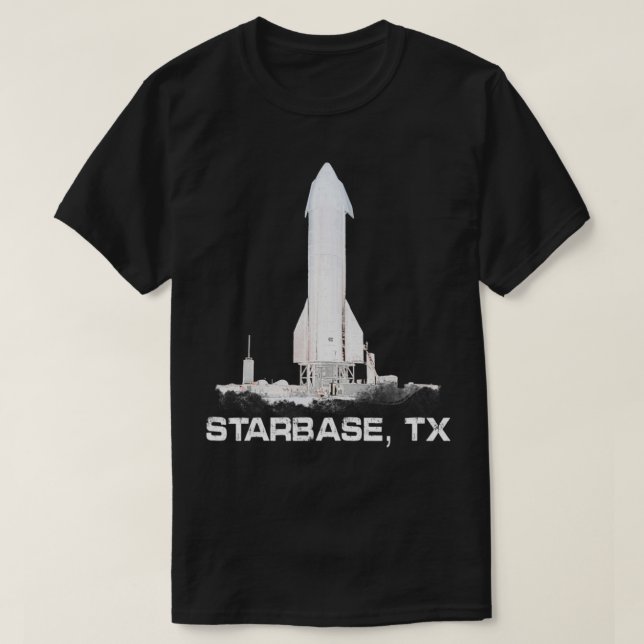 Simple Starbase, TX Spaceship Graphic  T-Shirt (Design Front)