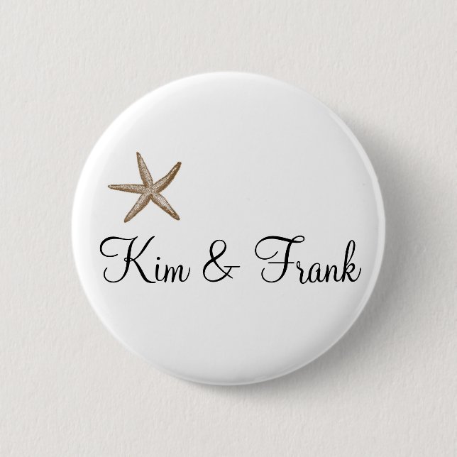 Simple starfish 6 cm round badge (Front)
