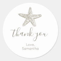 Simple Starfish baby shower Thank You